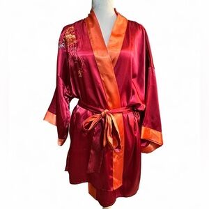 Victoria's Secret Satin Robe - Pink and Orange